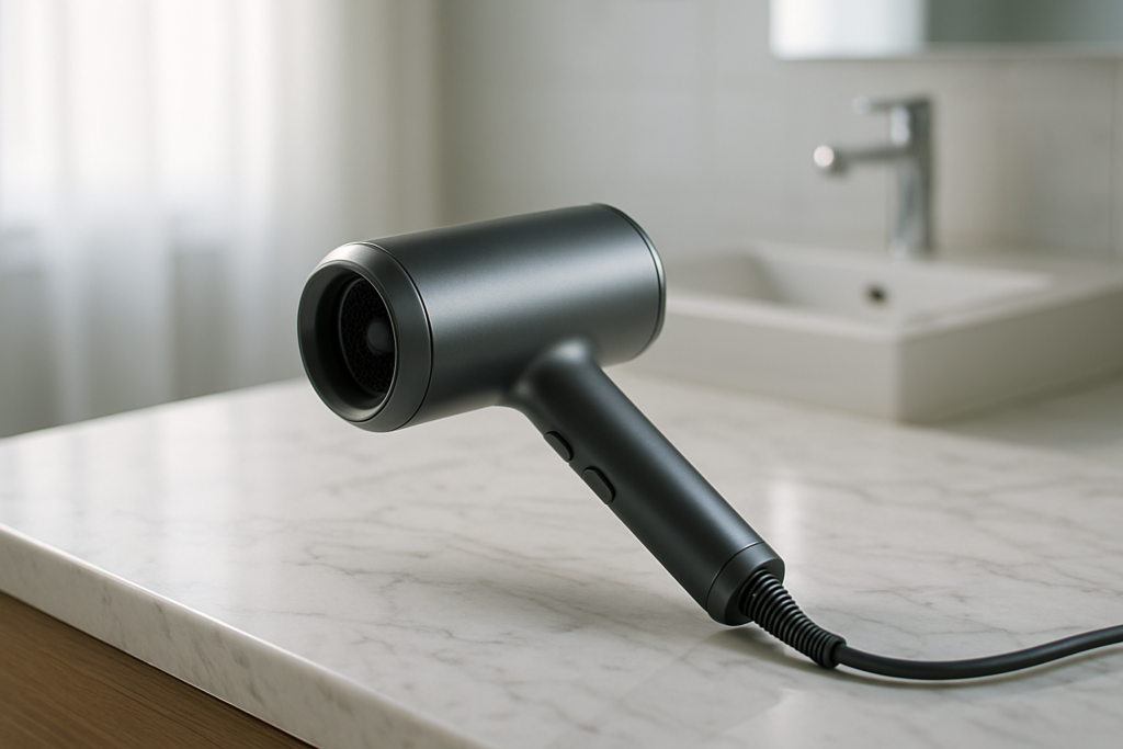 Essential Dyson hairdryer hands-free stand enabling multitasking while drying hair effortlessly with innovative mount design for convenient morning routine