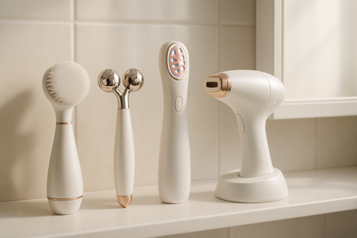 Essential anti-aging skincare routine featuring advanced beauty device technology for addressing stubborn age spots and achieving radiant, youthful-looking skin effectively.