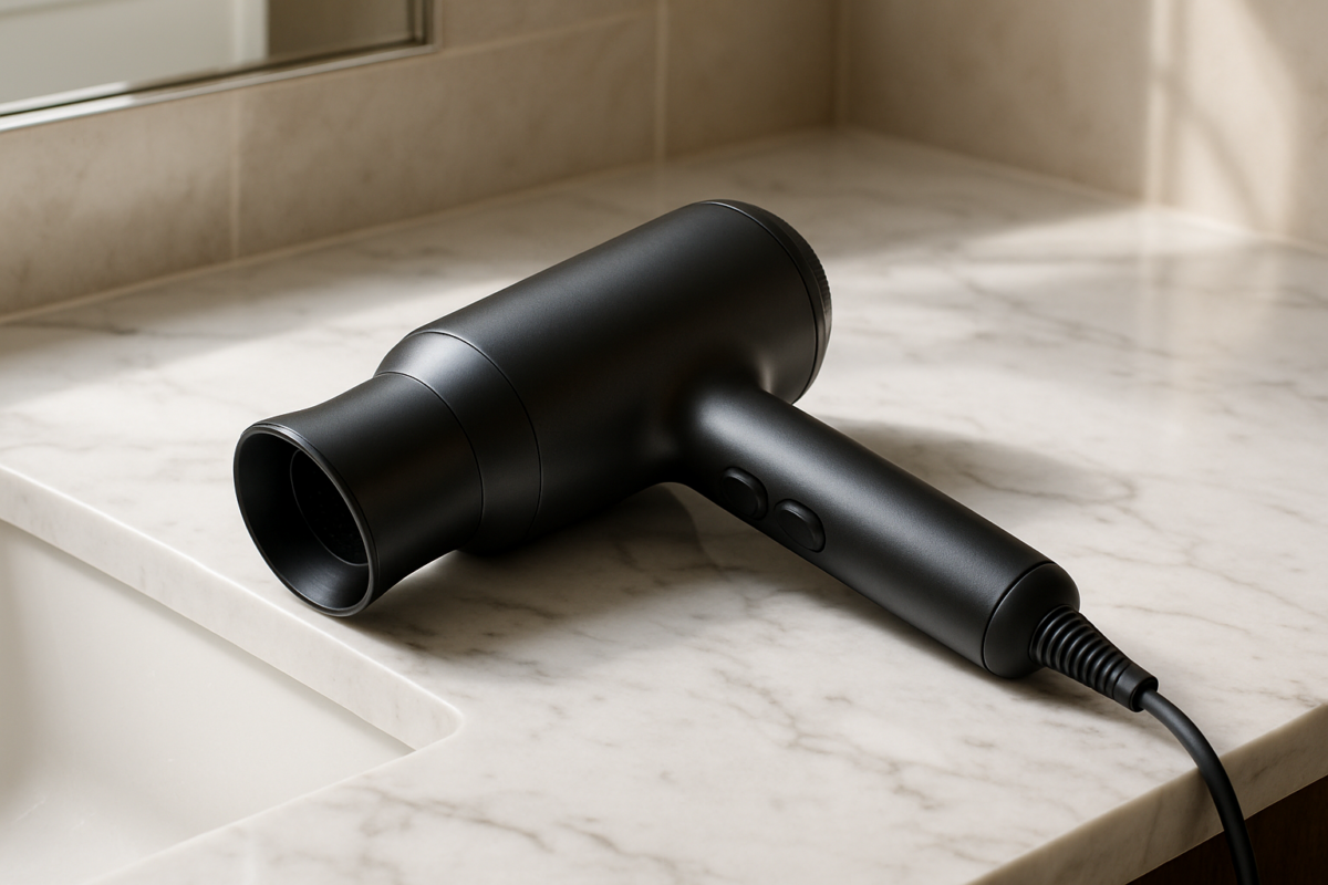 Essential hair dryer with powerful wind force delivering thrilling styling results and luxurious salon-quality drying experience daily