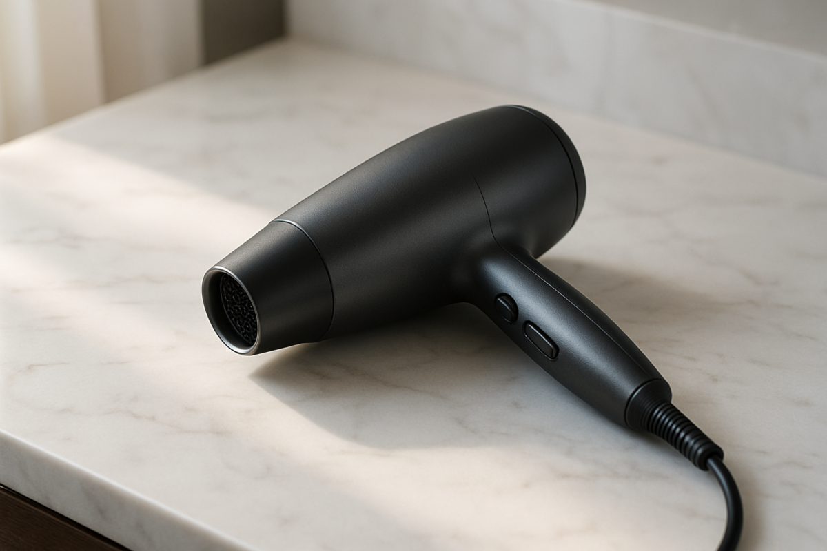 Crucial foundation knowledge showing dramatic difference between dryer outlet temperature and actual hair surface temperature for beautiful styling