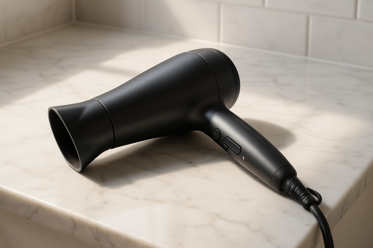 Dramatic comparison of sleek Salonia and Sharp hair dryers showing essential styling features for thrilling at-home beauty transformations