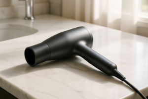 Professional salon-grade hair dryer delivering dramatic speed-dry results, transforming hair texture with ionic technology and sleek styling power