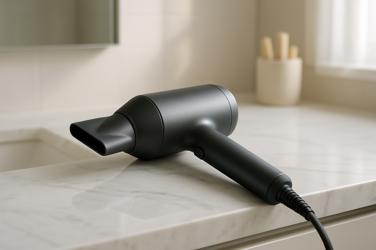 Vibrant array of Tescom curling hair dryers displayed with styling results, essential beauty tools for effortless morning styling and dramatic volume transformations