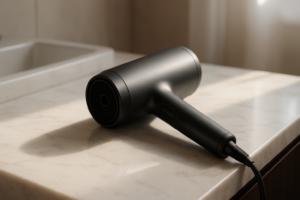 Luxurious curling hair dryer with dramatic styling results, revealing salon-quality shine and effortless waves after three months of honest testing and transformation