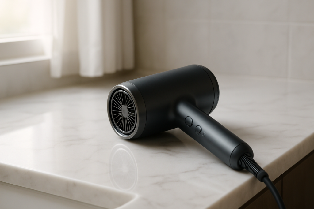 Three stunning Refa hair dryer modes compared: scalp, moisture, and volume boost settings displaying different heat levels and finishing results for healthy glossy hair